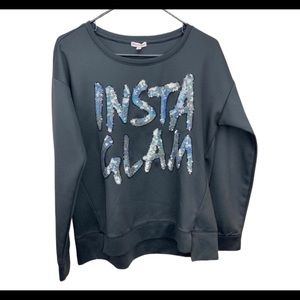 Juicy Couture Womens INSTA GLAM Sweatshirt Black L